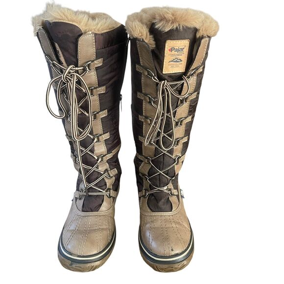 Pajar Canada Tall Duck Boots Womens Size 7 Winter Lace Up Fur Lined Waterproof - Picture 2 of 16